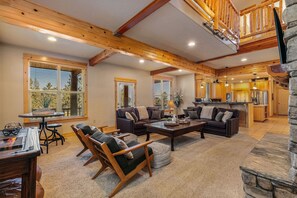Smart TV, fireplace, offices, printers