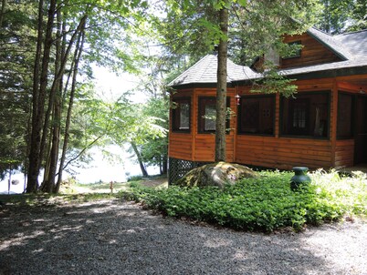Beautiful cabin on inlet to Cranberry Lake in the peaceful Adirondack mountains.