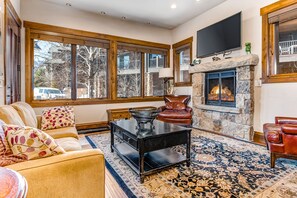 TV, fireplace, DVD player