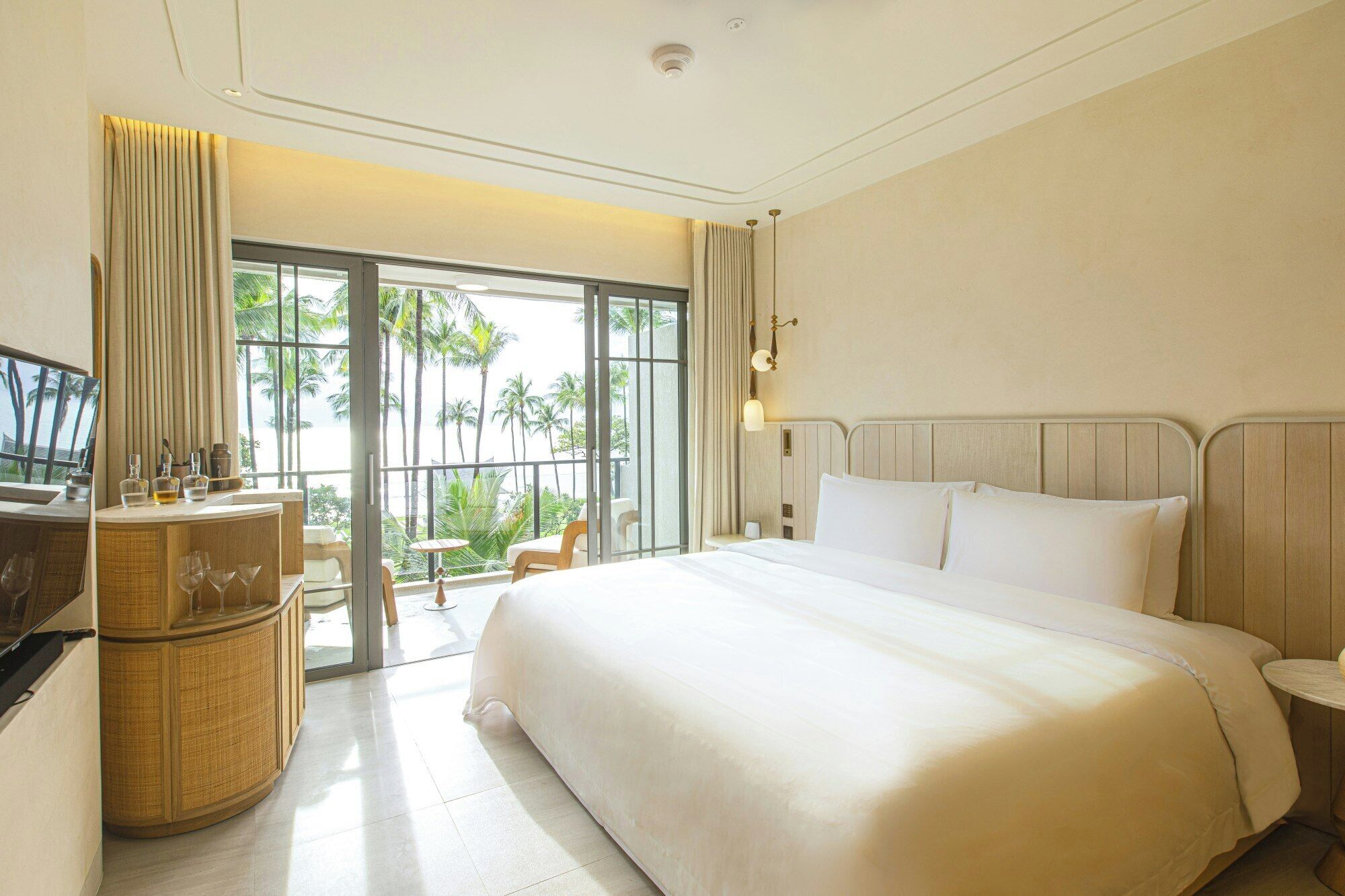 Quarto duplo luxo, 2 camas de solteiro (Ocean Hollywood) | Roupas de cama premium, frigobar (abastecido com itens grátis)