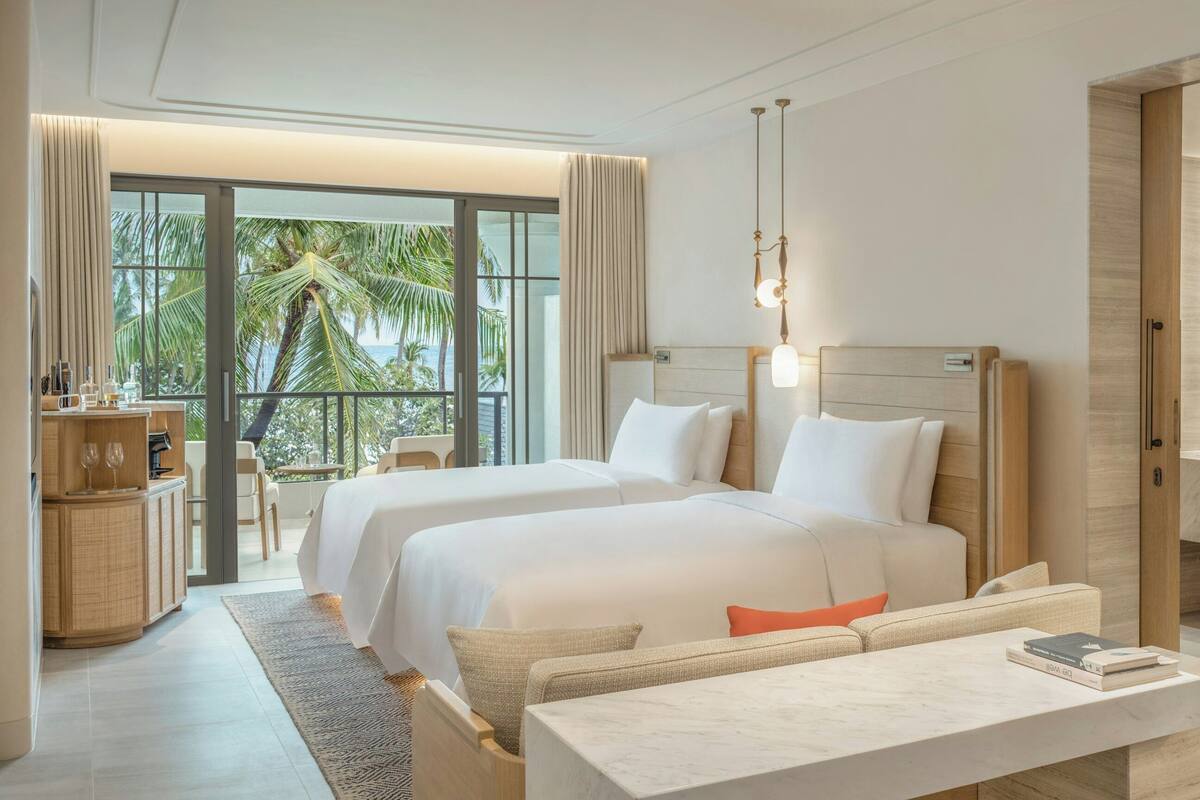 Luxury Twin Room, 2 Katil Bujang (Single) (Ocean) | Peralatan tempat tidur premium, bar mini percuma, peti besi dalam bilik 