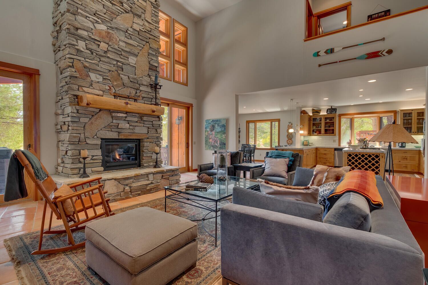 TV, fireplace, computer monitors