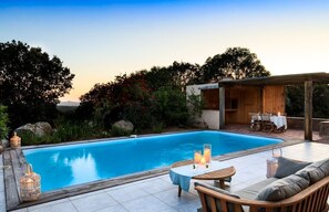 Outdoor pool, a heated pool - Magnificent villa with sunny private pool, near Bonifacio. (FIGARI)