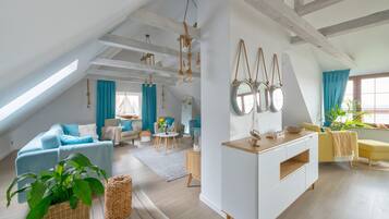 Panoramic Apartment, 1 Bedroom, Terrace, Sea View | 1 bedroom, individually furnished, laptop workspace, blackout drapes