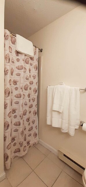 Shower, towels - Steps from Wells Beach, Bellevue by the Sea is perfect for your Maine vacation (Wells)