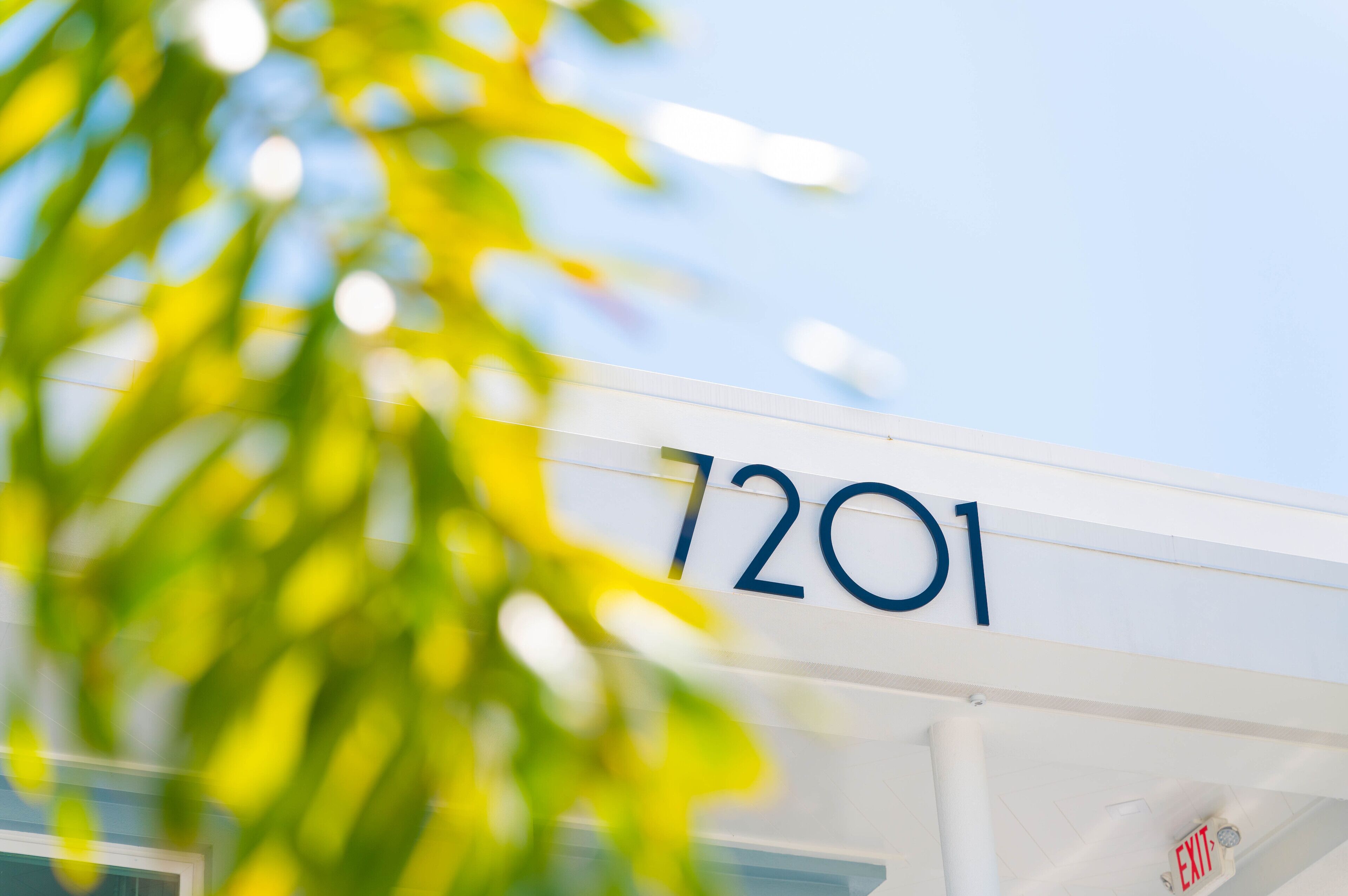 A building with the number 7201 on it.