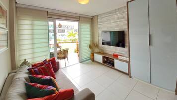 Apartment, Pool View, Ground Floor | Living area | 32-inch flat-screen TV with satellite channels, TV