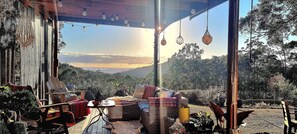 Terrace/patio - Ocean views on the horizon, Hot spa,pet friendly, fire pit, bbq, fully equipped. (Bonogin)