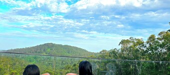 Ocean views on the horizon with hot spa in nature,pet friendly,fire pit, relax.