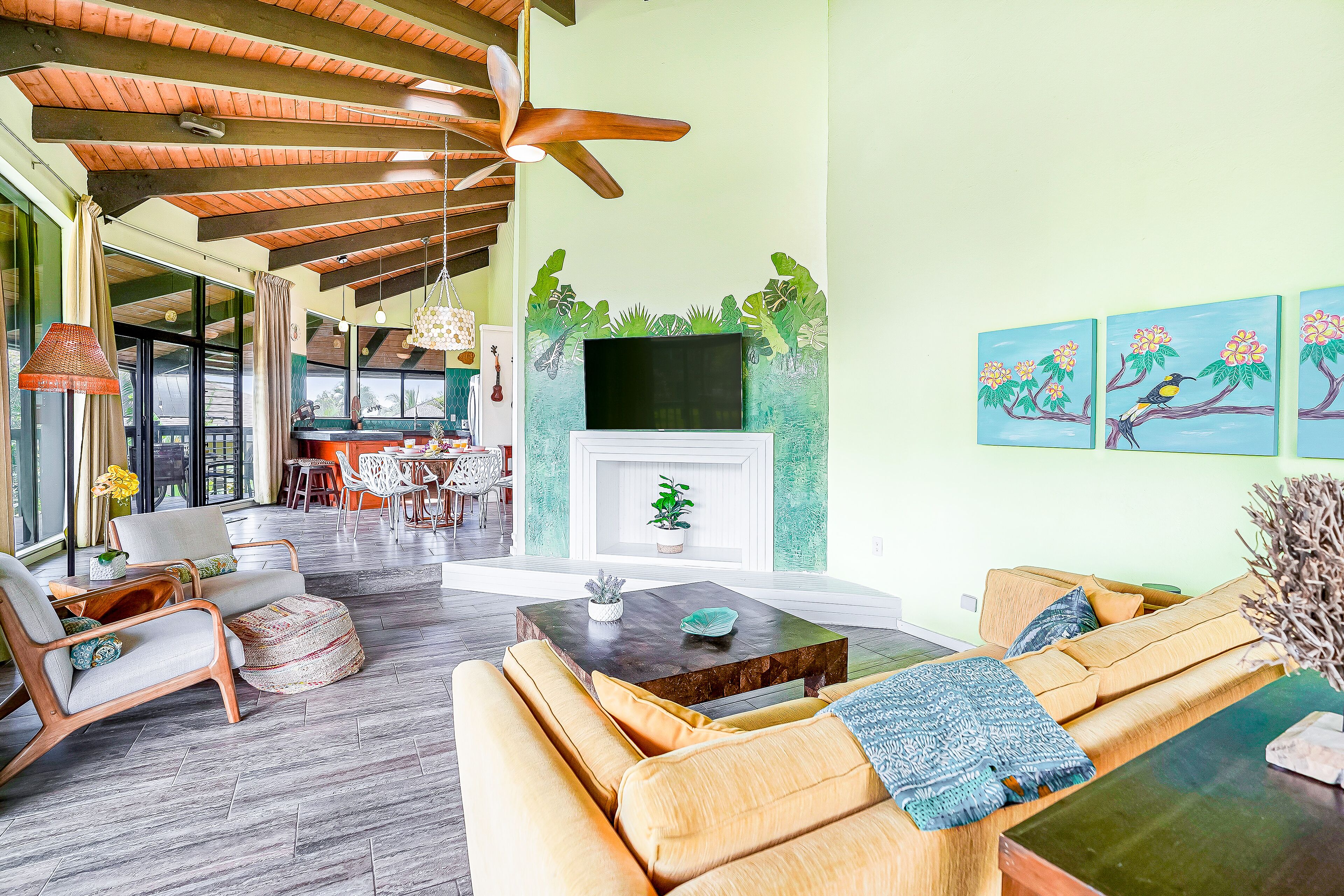 Colorful & open condo w/free WiFi, furnished deck, & shared pool - near golf