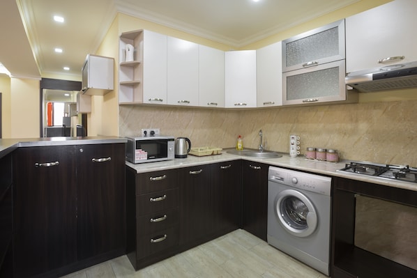 Panoramic Apartment, Balcony, Hill View | Private kitchen - Umba Apartment N5 (Yerevan)