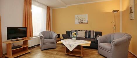 TV, DVD player, stereo