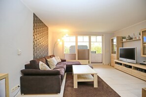 TV, DVD player, stereo
