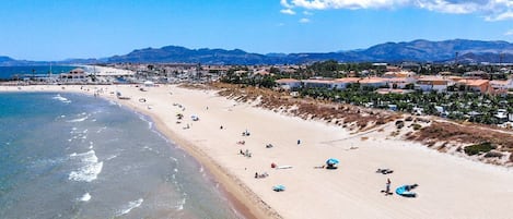 Beach nearby, sun-loungers
