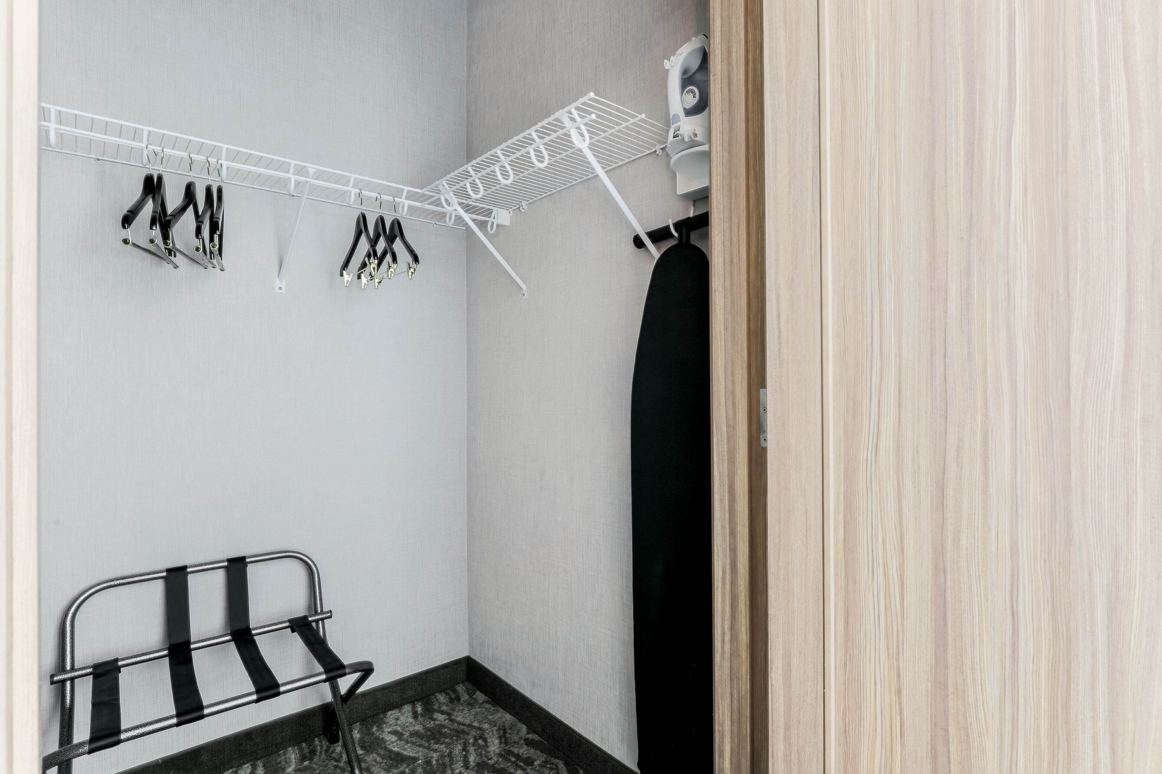 desk, laptop workspace, iron/ironing board, free cots/infant beds