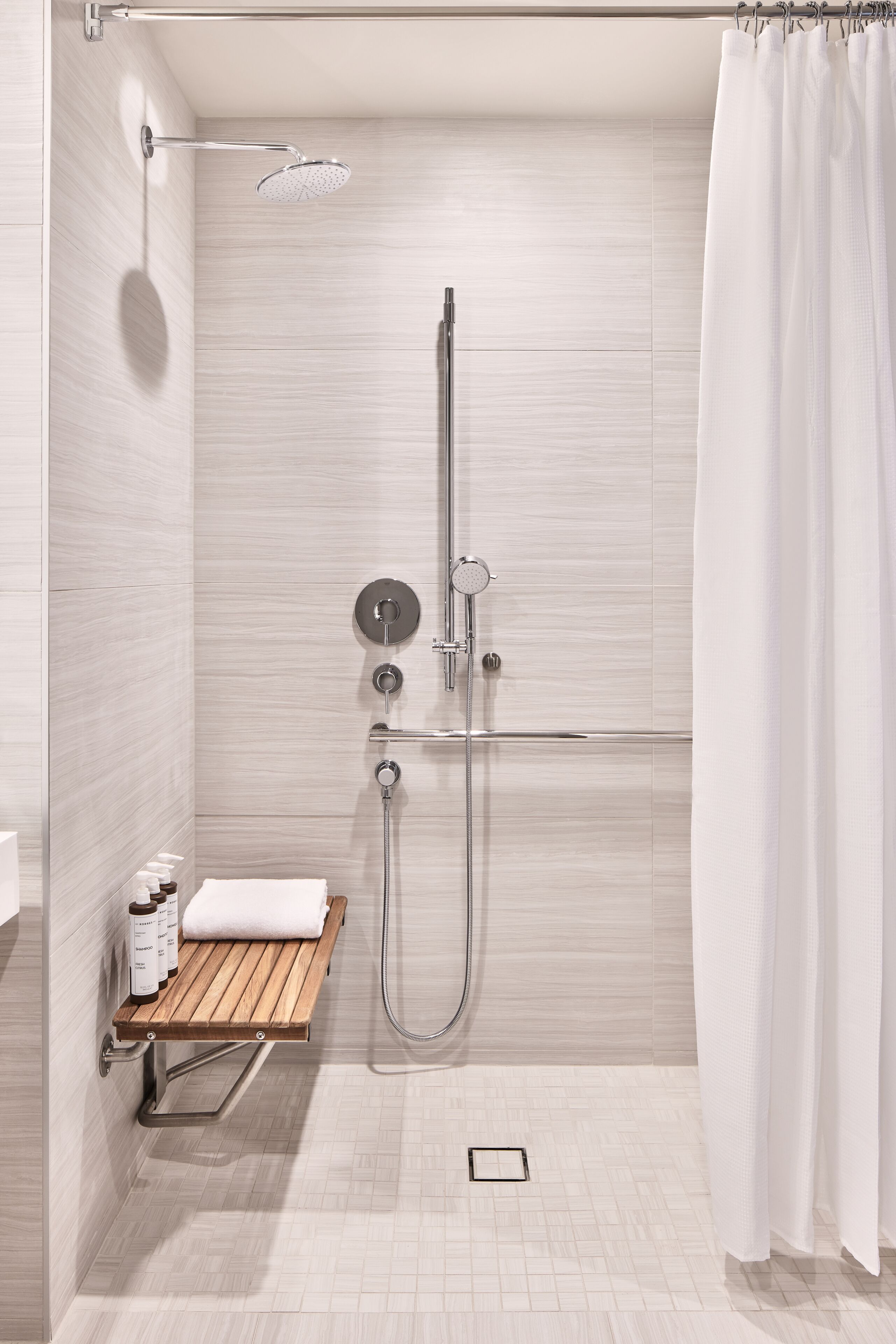 shower, rainfall showerhead, free toiletries, hair dryer