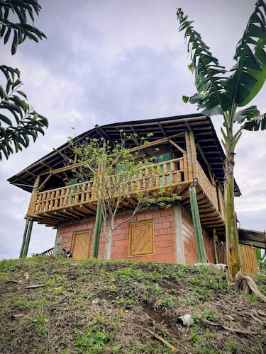 CABIN IN THE HEART OF THE COFFEE REGION, BETWEEN BANANA PLANTATIONS AND THE CRYSTALLINE RIVER.