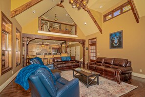 TV, fireplace, video games, table football - Adventure 360: Mtn Views, Game Room, Hot tub, Wifi, near Attractions! SIGNATURE (Sevierville)