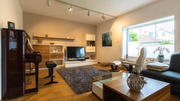 Smart TV, video games, DVD player, books