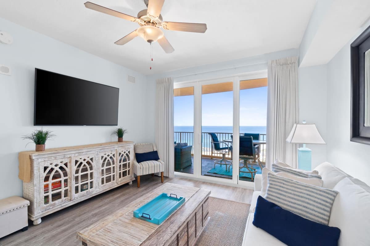 Condo, 1 Bedroom, Sea View (2009) | Living area | 45-inch flat-screen TV with cable channels, TV