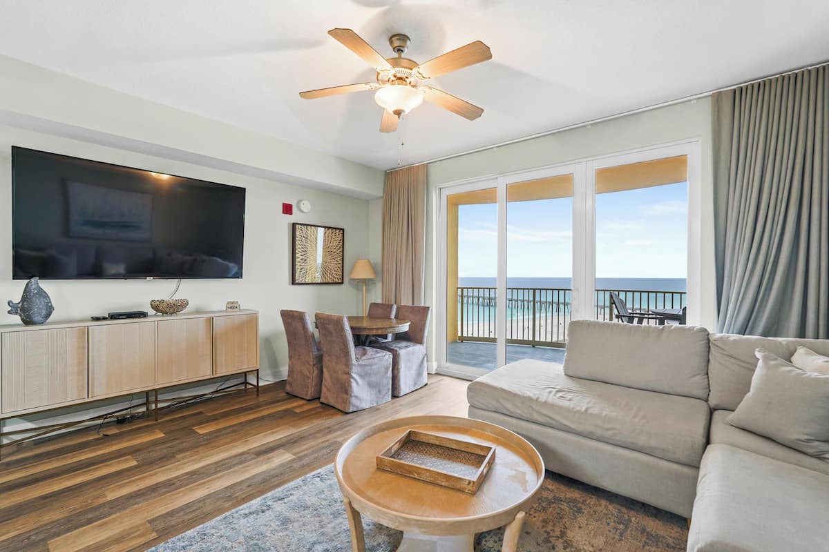 Condo, 1 Bedroom, Ocean View | Living area | 45-inch flat-screen TV with cable channels, TV