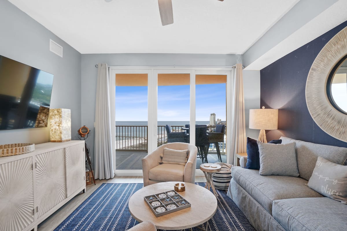 Condo, 1 Bedroom, Sea View (1409) | Living area | 45-inch flat-screen TV with cable channels, TV