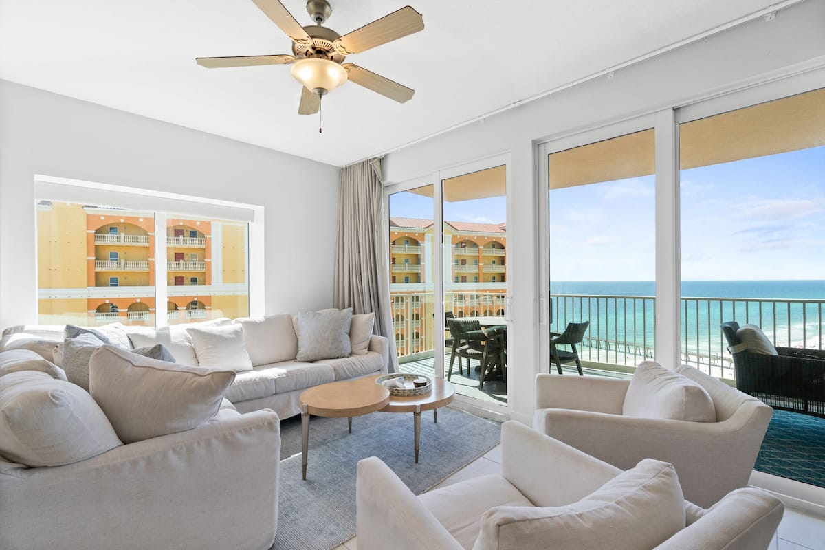 Condo, 3 Bedrooms, Sea View (2101) | Living area | 45-inch flat-screen TV with cable channels, TV
