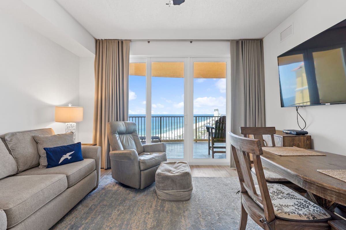 Condo, 1 Bedroom, Sea View (2004) | Living area | 45-inch flat-screen TV with cable channels, TV