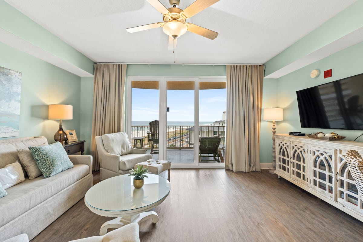 Condo, 1 Bedroom, Ocean View (3-603) | Living area | 45-inch flat-screen TV with cable channels, TV