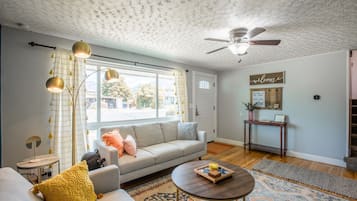 Smart TV, foosball, books