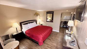 Chambre Simple Standard, 1 très grand lit, non-fumeurs, réfrigérateur et four à micro-ondes | Draps en coton égyptien, literie de qualité supérieure