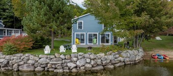 Lakefront home, water-view porch