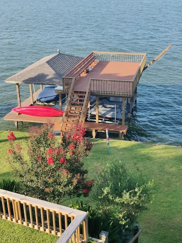 Million Dollar Open-Water View on Lakefront with 2-Story Dock