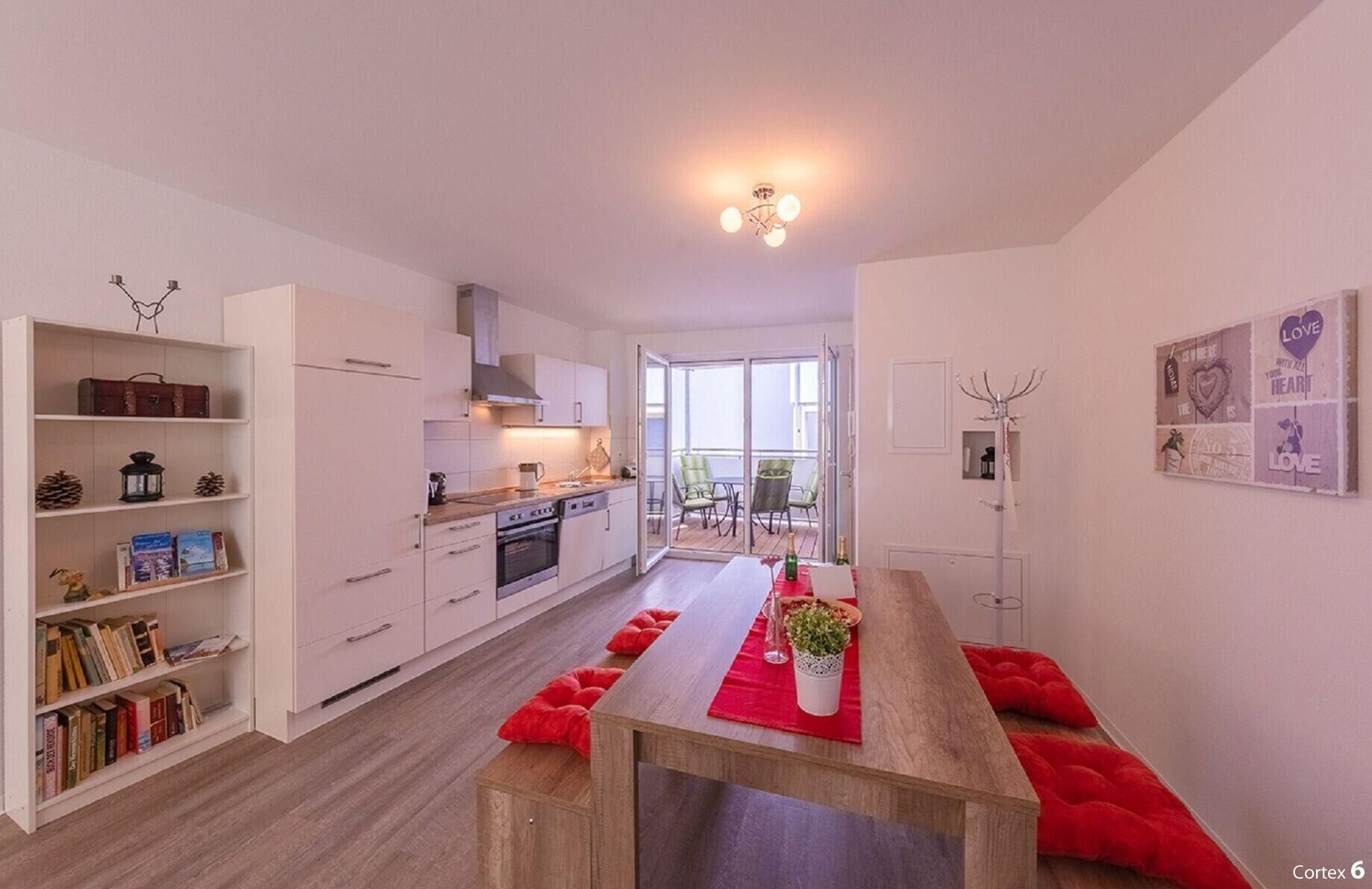 Frigorifero, forno, lavastoviglie, seggiolone