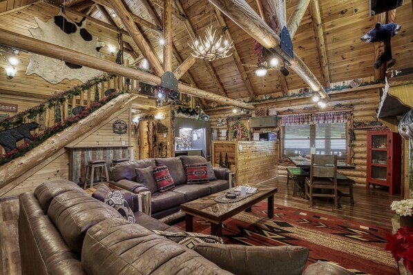 TV, fireplace, video games