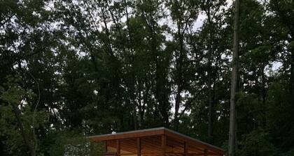 Steps from Pool w/ Private Hot Tub in Gorgeous Wooded Setting of New Buffalo