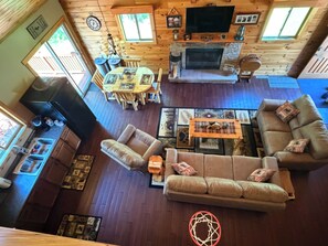 TV, fireplace - Cozy Cabin in the Beautiful Upper Michigan (Rock)