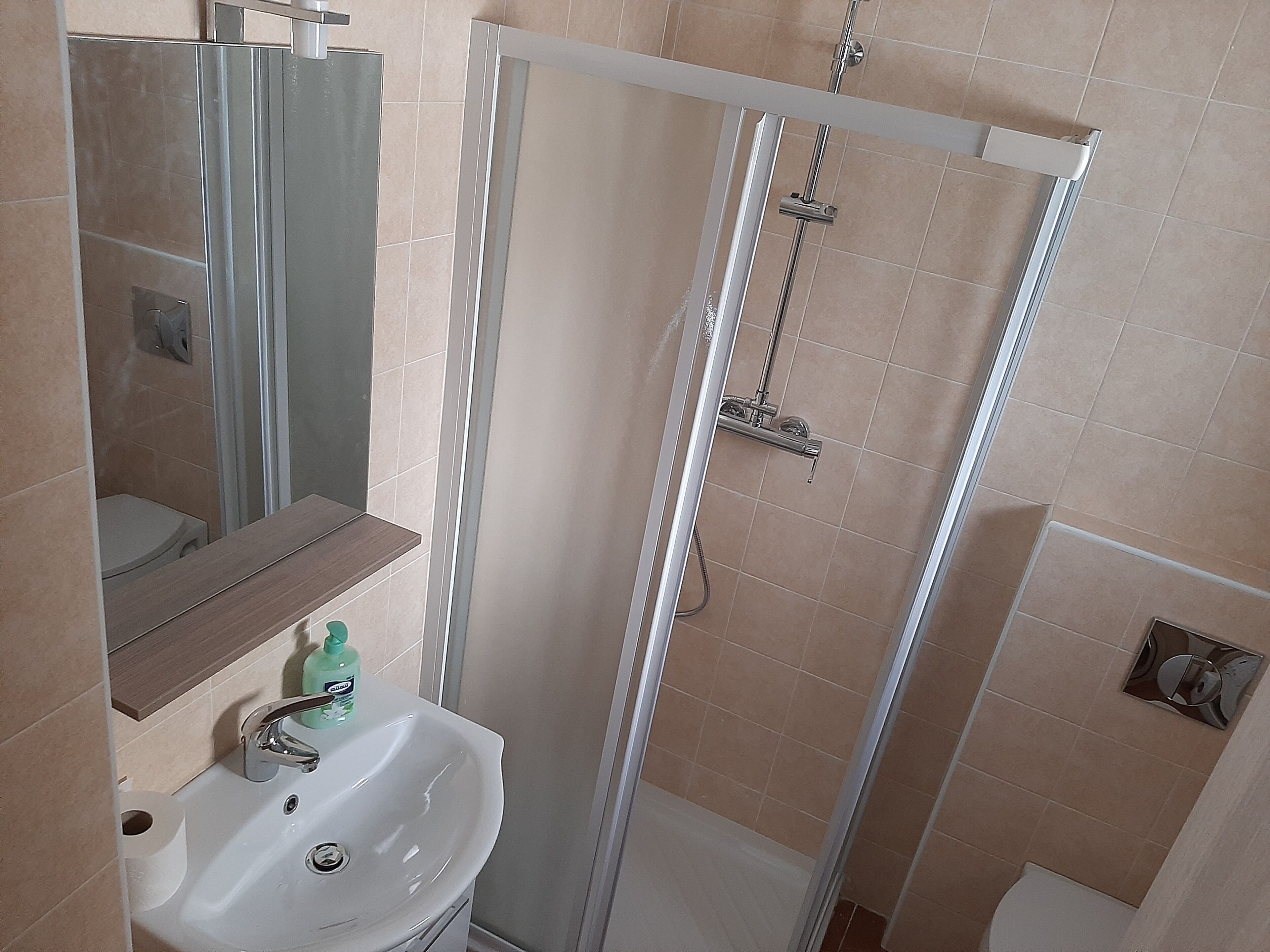 Haartrockner, Handtücher, Seife, Shampoo