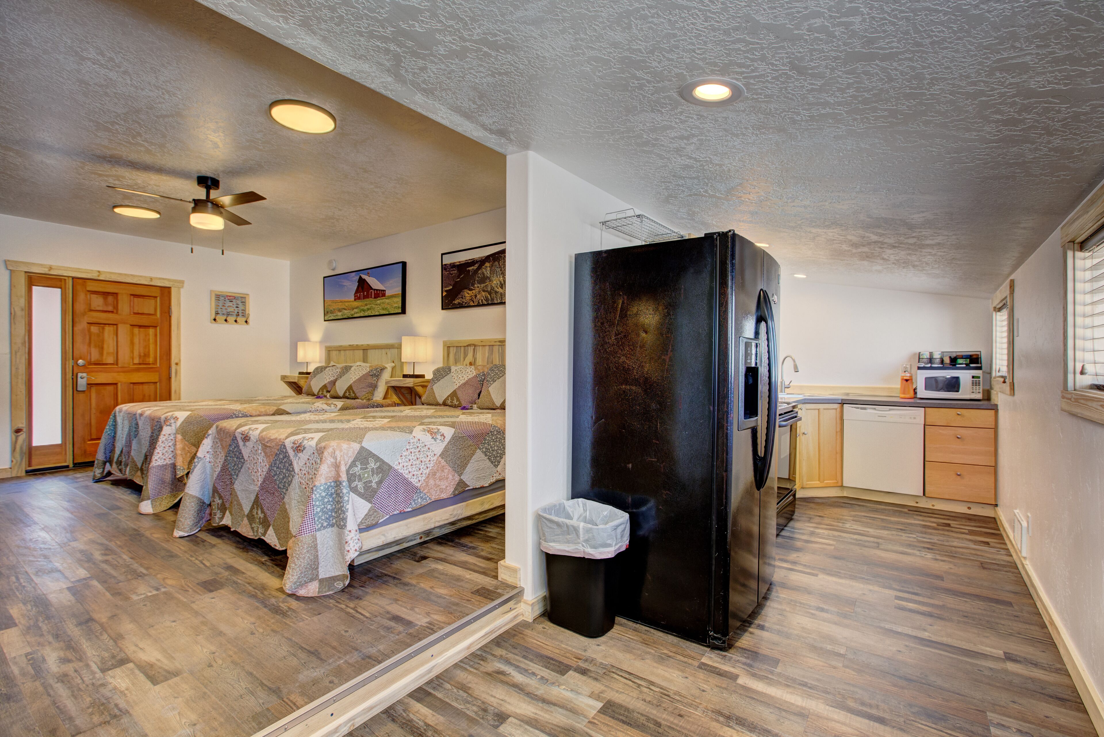 family triple room, multiple beds, non smoking (w/private bedroom) | private kitchen | full-sized fridge, microwave, oven, stovetop