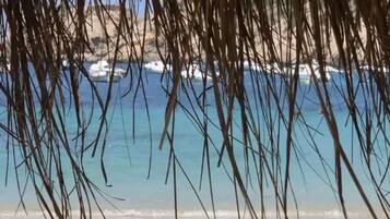 On the beach, beach towels