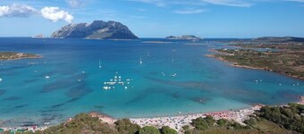 Porto Istana, Villetta seen on the island of Tavolara 