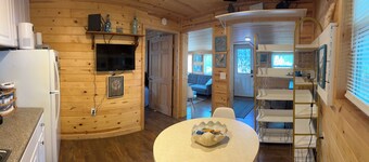 Pet Friendly Separate Fee 75, enjoy fenced in yard, outdoor shower, fire pit