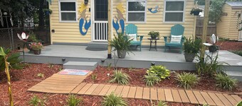 Pet Friendly Separate Fee, enjoy fenced in yard, outdoor shower, fire pit