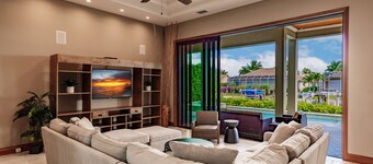 5 Bed 6 Bath Waterfront Retreat with Heated Pool, Hot Tub and Outdoor Kitchen
