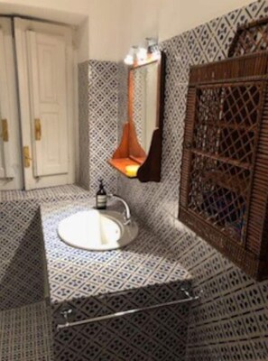 Shower, hair dryer, bidet, soap
