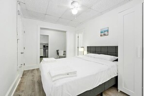2 bedrooms, iron/ironing board, WiFi, bed sheets