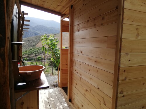 wooden house at the  mountain