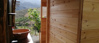 wooden house at the  mountain