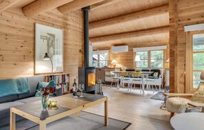 Televisión y chimenea 