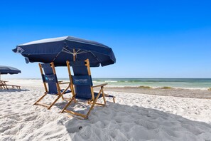 Beach nearby, sun-loungers